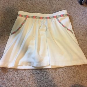 White skirt with crocheted details